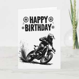 Cartão de Aniversário de Moto Artística