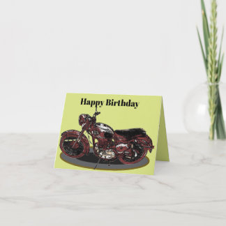 Cartão de Aniversário de Moto BSA Antiga
