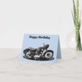 Cartão de Aniversário de Moto BSA Preto e Branco A