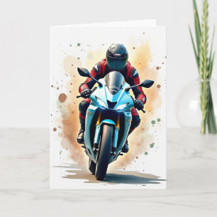 Cartão de Aniversário de Moto Veloz