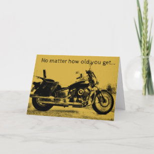 Cartão de Aniversário de Motocicleta do Estilo Vin
