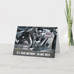 Cartão de aniversário de motocicleta Harley
