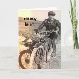 Cartão de Aniversário De Motocicleta Vintage Antig
