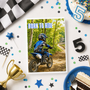Cartão de aniversário de Motocross para meninos