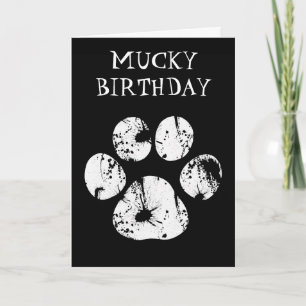 Cartão de Aniversário de Mucky Paw