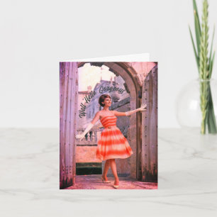 Cartão de Aniversário de Mulher Moda dos anos 60