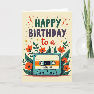 Cartão de Aniversário de Música Nostálgica