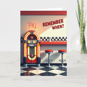 Cartão de Aniversário de Música Retrô