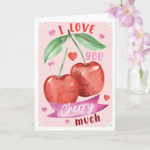 Cartão de Aniversário de Namoro Cereja Em Aquarela