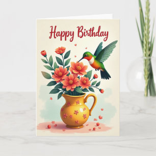 Cartão de Aniversário de Natureza Festiva