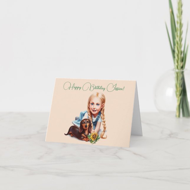 Cartão de Aniversário de Nome de Rapariga Personal (Frente)