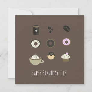 Cartão de Aniversário de Nome Doces Café
