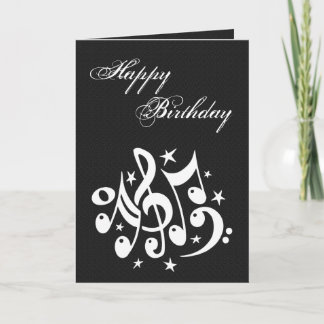 Cartão de Aniversário de Notas Musicais