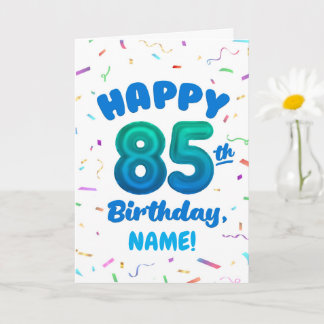 Cartão de Aniversário de Número de Balão 85 Person