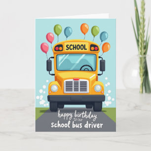 Cartão de Aniversário de Ônibus Escolar