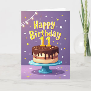 Cartão de Aniversário de Onze Velas