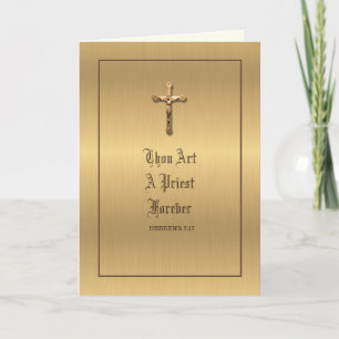 Cartão de Aniversário de Ordenação de Padre em Our