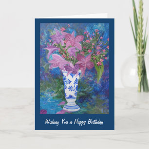Cartão de aniversário de orquídea