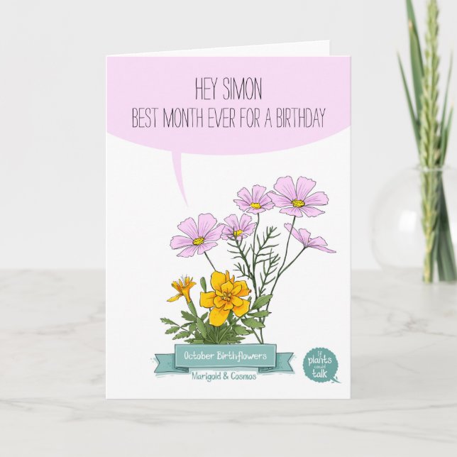 Cartão de aniversário de outubro, nascer no melhor (Frente)