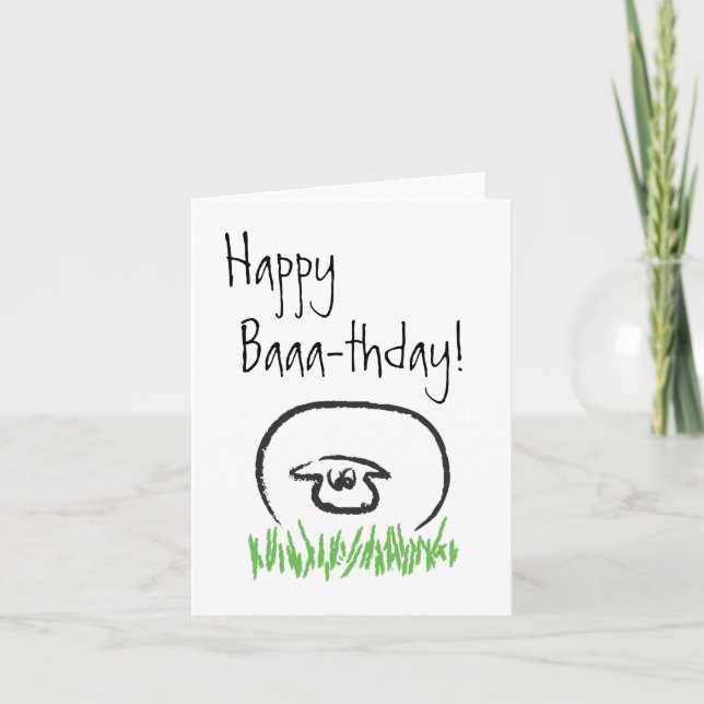 Cartão de aniversário de ovelha (dentro de Vazio) (Frente)