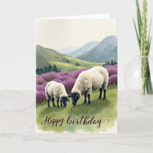 Cartão de Aniversário de Ovelhas Doce