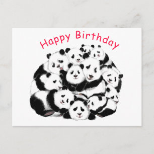 Cartão de Aniversário de Panda Engraçado