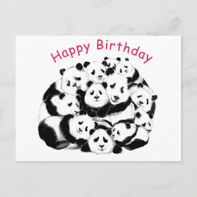 Cartão de Aniversário de Panda Engraçado (Frente)