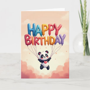Cartão de Aniversário de Panda Fofo