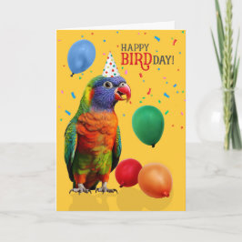Cartão de Aniversário de Papagaio Lorikeet Arco-ír