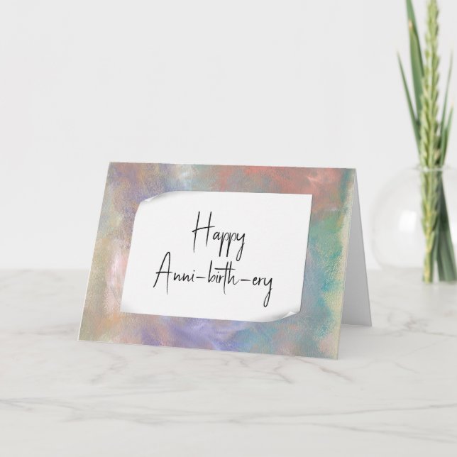 Cartão de Aniversário de Papel Curvo (Frente)