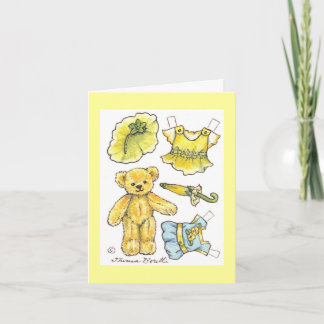 Cartão de aniversário de papel da boneca