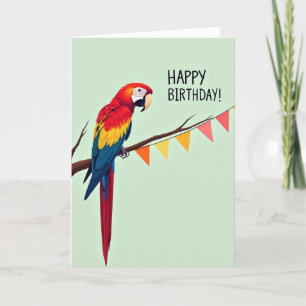 Cartão de Aniversário de Pássaro Plumado