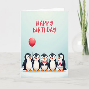 Cartão de Aniversário de Pássaros Árticos