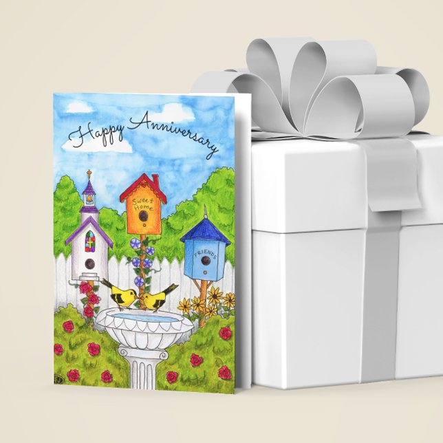 Cartão de Aniversário de Pássaros do Amor (Criador carregado)