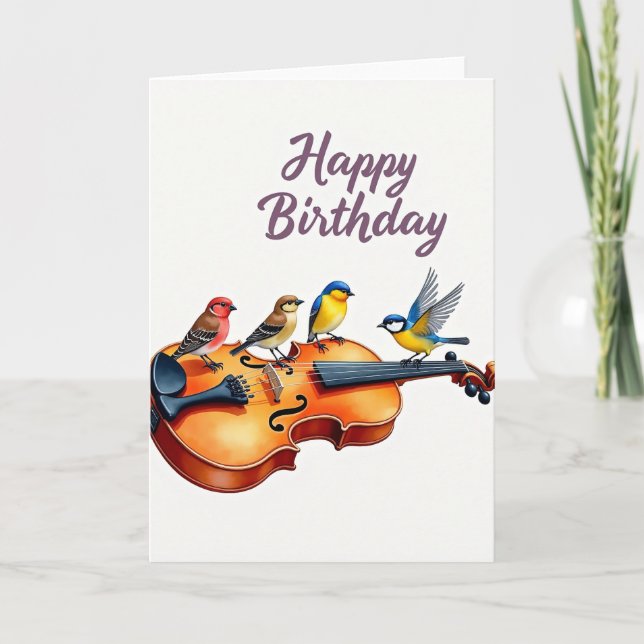 Cartão de Aniversário de Pássaros Voadores (Frente)