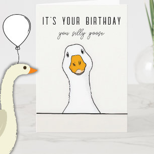 Cartão de Aniversário de Pato Bobo Divertido Dobra