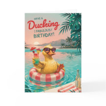 Cartão de aniversário de pato engraçado para mulhe