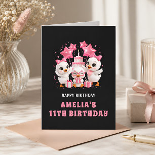 Cartão de aniversário de pato Kawaii fofo para men