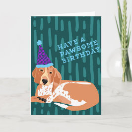 Cartão de aniversário de Pawsome do Coonhound de