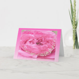 Cartão de Aniversário de Pearls e Pearls Rosa