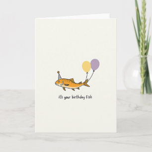 Cartão de Aniversário de Peixe Alegre