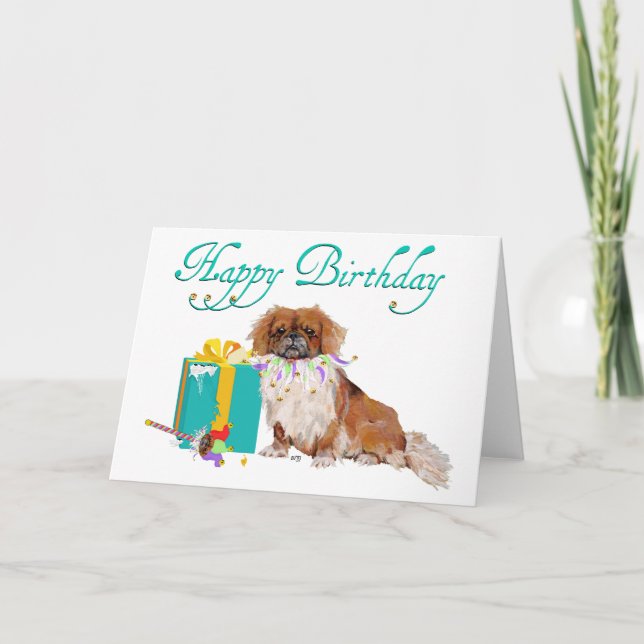 Cartão de Aniversário de Pekingese (Frente)