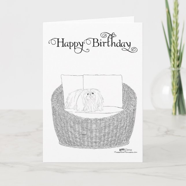 Cartão de Aniversário de Pequinês (Frente)