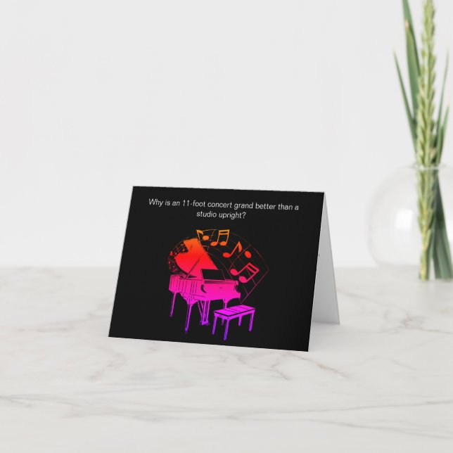 Cartão de aniversário de piada de piano engraçado (Frente)