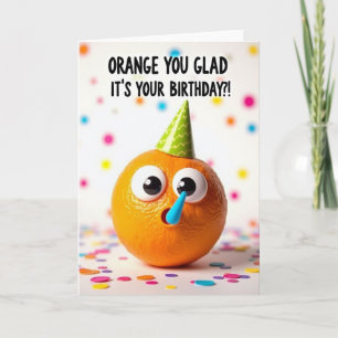 Cartão de Aniversário de Piada Laranja