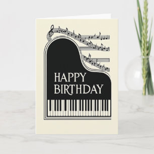 Cartão de Aniversário de Piano Alegre