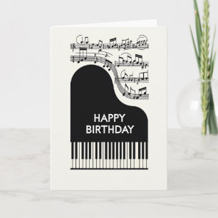 Cartão de Aniversário de Piano Clássico