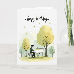 Cartão de Aniversário de Piano Pacífico