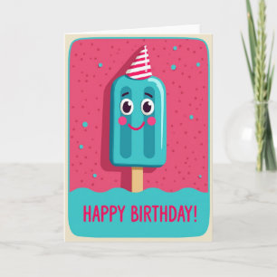 Cartão de Aniversário de Picolé Sorridente