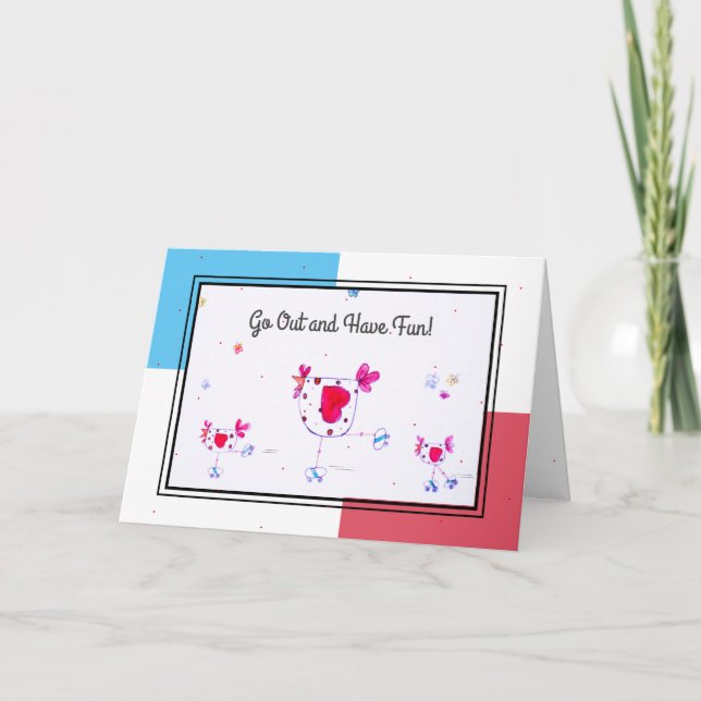 Cartão de Aniversário de Pista de Cilindro e Pinti (Frente)